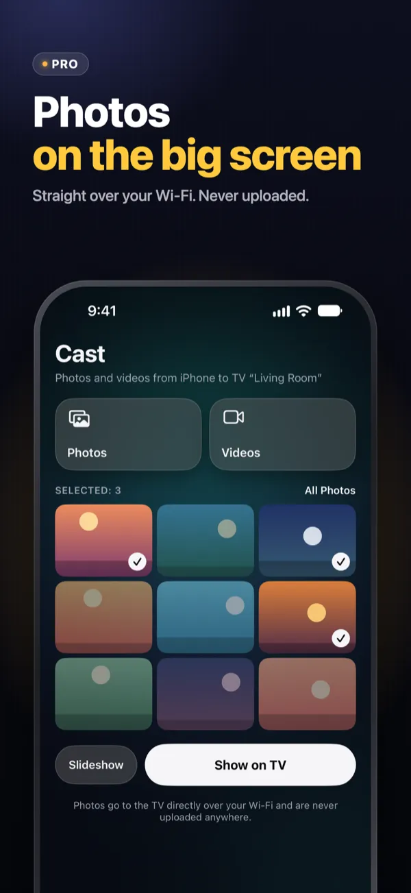 App Store screenshot 5: Photos and videos from iPhone on the big screen