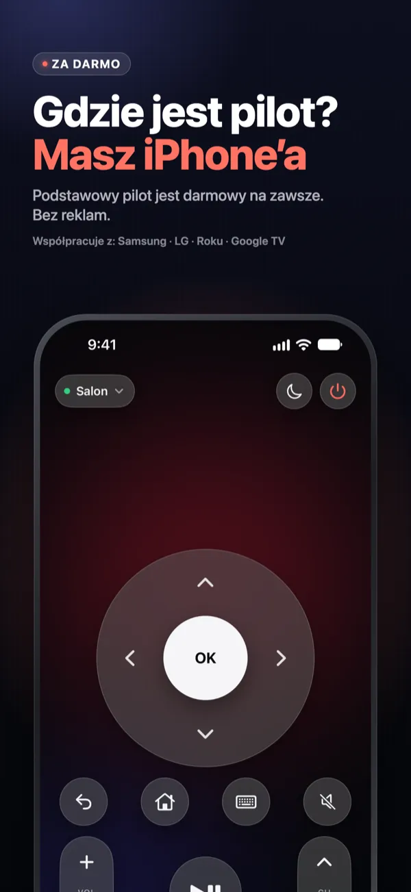 Gdzie jest pilot? Masz iPhone’a — pilot Vymote z panelem dotykowym, OK, głośnością i kanałami