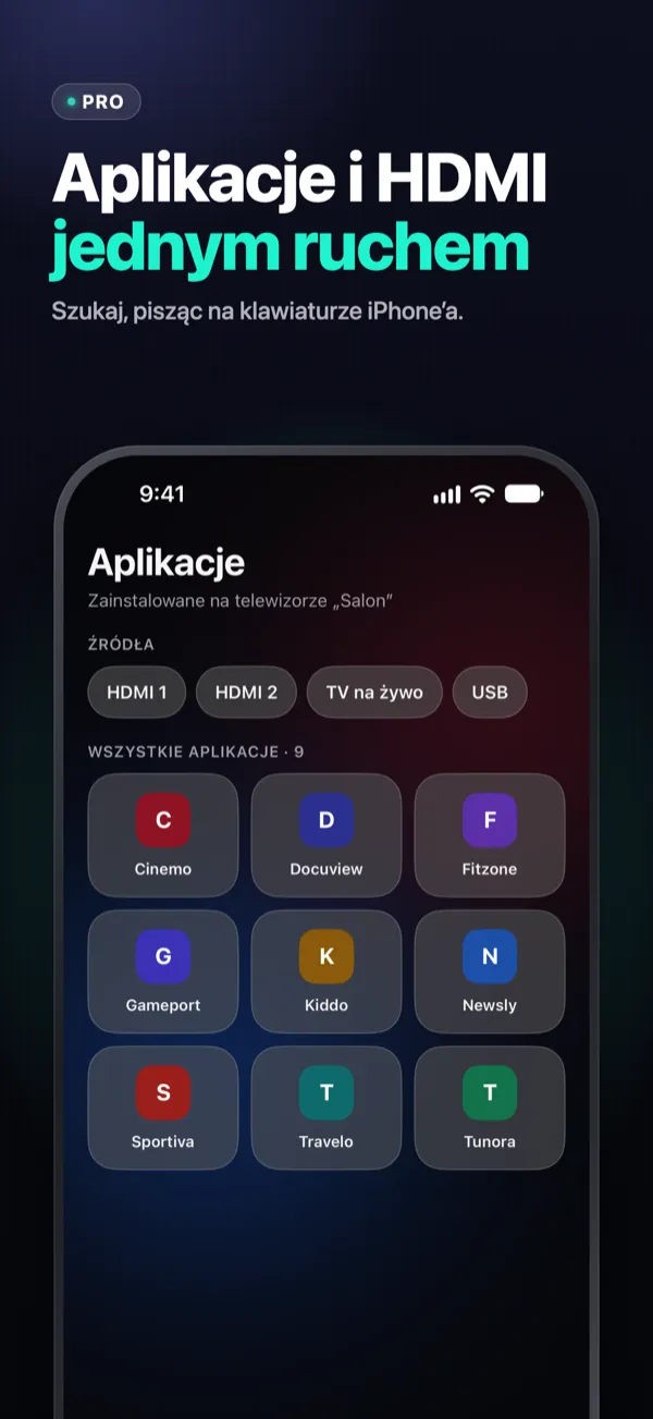 Aplikacje i HDMI jednym ruchem — aplikacje telewizora i źródła HDMI